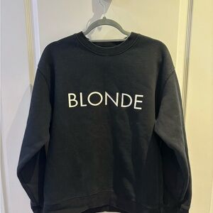 Brunette The Label Black 'BLONDE' Crew Neck Sweater
